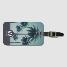 Tropisch gepersonaliseerd monogram bagagelabel