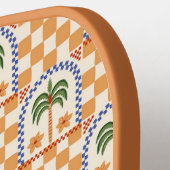 Tropisch geruite monogrammed pickleball paddle (Links Detail)