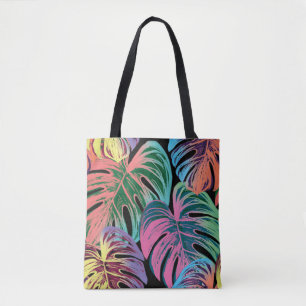 Tropisch geschilderde palmbladeren tote bag