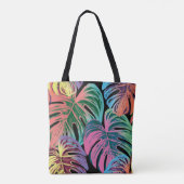 Tropisch geschilderde palmbladeren tote bag (Achterkant)