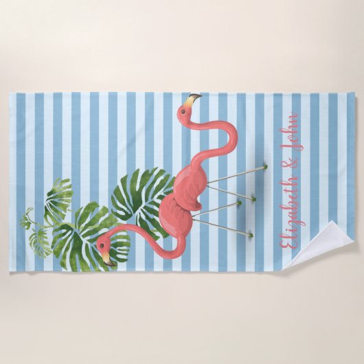 Tropisch, gestreept, gevarieerd strandlaken (Voorkant)