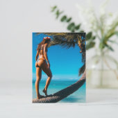 Tropisch getaway briefkaart (Staand voorkant)