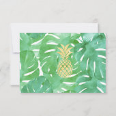 Tropisch getinte gouden antwoordkaarten RSVP kaartje (Achterkant)