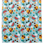 Tropisch gevaccineerd naadloos patroon douchegordijn (Voorkant)