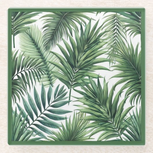 Tropisch gevoel glazen onderzetter (Voorkant)