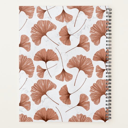 Tropisch Gingko Foliage Terracotta Wedding Planner (Achterkant)