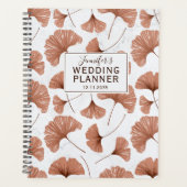 Tropisch Gingko Foliage Terracotta Wedding Planner (Voorkant)
