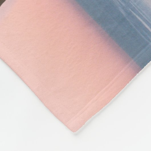 Tropisch Girly Pink & Blue Palm Tree Sunset Custom Fleece Deken (Hoek)