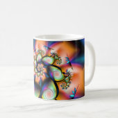 Tropisch gladde fractal koffiemok (Voorkant rechts)