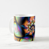 Tropisch gladde fractal koffiemok (Voorkant links)