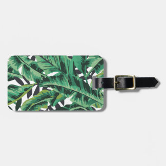 Tropisch glam Banana Leaf Pattern Bagagelabel