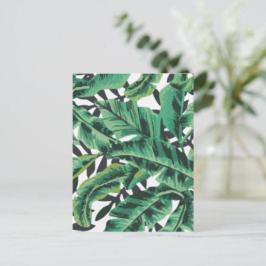 Tropisch glam Banana Leaf Pattern Briefkaart (Staand voorkant)