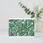 Tropisch glam Banana Leaf Pattern Briefkaart (Staand voorkant)