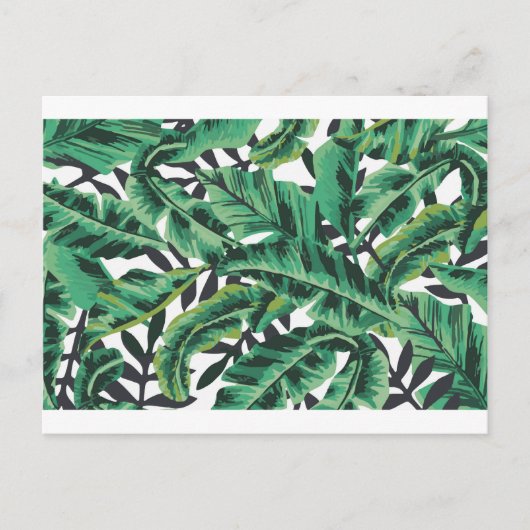 Tropisch glam Banana Leaf Pattern Briefkaart (Voorkant)