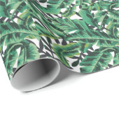 Tropisch glam Banana Leaf Pattern Cadeaupapier (Rol Hoek)