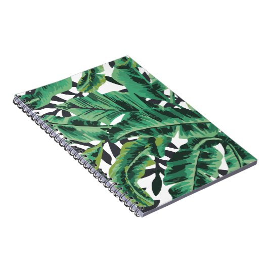 Tropisch glam Banana Leaf Pattern Notitieboek (Rechterzijde)