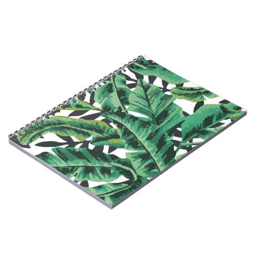 Tropisch glam Banana Leaf Pattern Notitieboek (Linkerzijde)