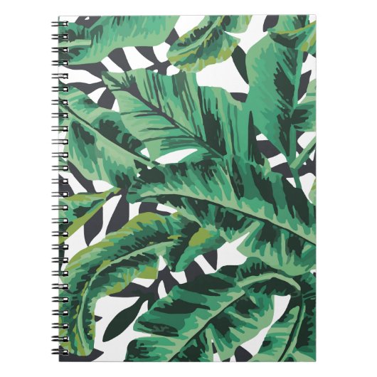 Tropisch glam Banana Leaf Pattern Notitieboek (Voorkant)