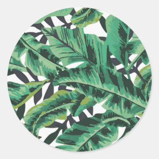 Tropisch glam Banana Leaf Pattern Ronde Sticker