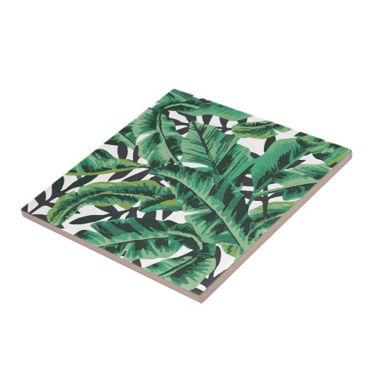 Tropisch glam Banana Leaf Pattern Tegeltje (Zijkant)