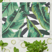 Tropisch glam Banana Leaf Pattern Theedoek (Gevouwen)