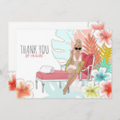 Tropisch glitter Bachelorette Party Blonde Bride Bedankkaart (Voorkant / Achterkant)