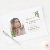 Tropisch Gold Arch Foto Afstuderen Hartelijk dank Rechthoekige Sticker (Envelop)