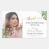 Tropisch Gold Arch Foto Afstuderen Hartelijk dank Rechthoekige Sticker (Voorkant)