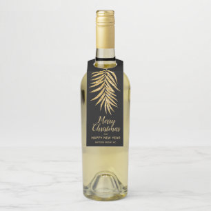Tropisch Gold Glitter Palm Holiday Kerstmis Flessenhanger