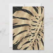Tropisch Gold Monstera Leaf Black Design (Achterkant)
