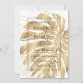 Tropisch Gold Monstera Leaf White Design (Voorkant)