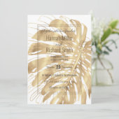 Tropisch Gold Monstera Leaf White Design (Staand voorkant)