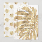 Tropisch Gold Monstera Leaf White Design (Voorkant / Achterkant)