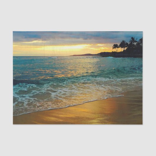 Tropisch Golden Hawaiian Beach Tissuepapier (Voorkant)