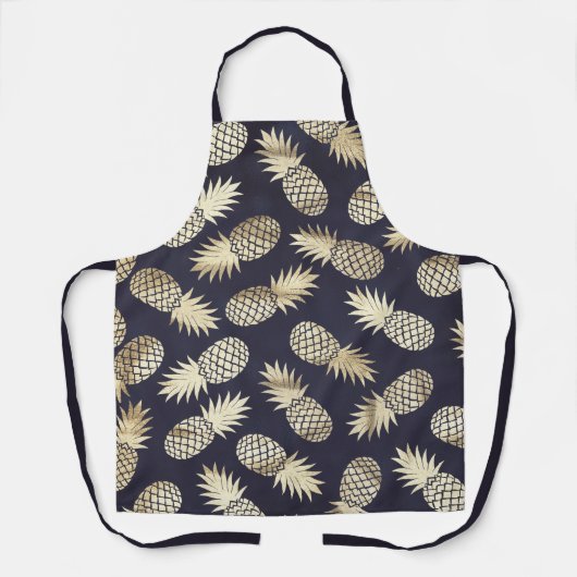 Tropisch Golden Pineapple Girly Chic Pattern Schort (Voorkant)