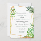 Tropisch Golden Poligonal Lijst Watermelon Green Kaart (Voorkant)