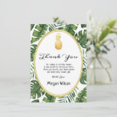 Tropisch goud anananas Baby shower Hartelijk dank Kaart (Staand voorkant)