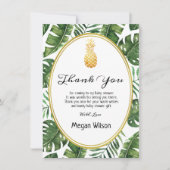 Tropisch goud anananas Baby shower Hartelijk dank Kaart (Voorkant)