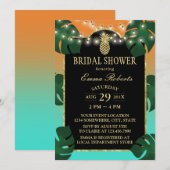 Tropisch goud ananas Elegant Luau Vrijgezellenfees Kaart (Voorkant / Achterkant)