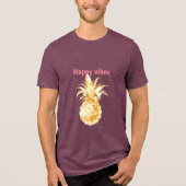 Tropisch Goud Ananas Happy Vibes Tri-Blend Shirt (Voorkant)