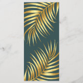 Tropisch Goud Bruiloft Menu (Achterkant)