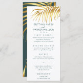 Tropisch Goud Bruiloft Menu (Voorkant / Achterkant)