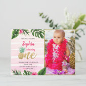 Tropisch goud één dag uitnodiging met foto (Staand voorkant)