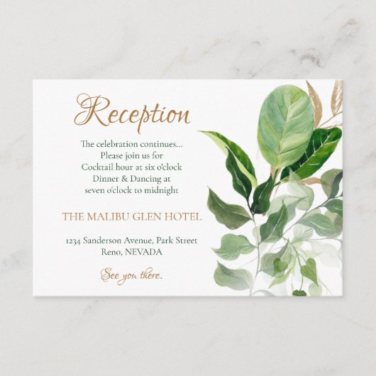 Tropisch goud en groen monstera laten ontsnappen informatiekaartje (Voorkant)