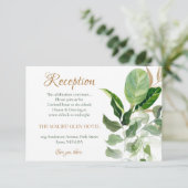 Tropisch goud en groen monstera laten ontsnappen informatiekaartje (Staand voorkant)