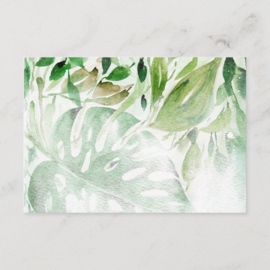 Tropisch goud en groen monstera laten ontsnappen informatiekaartje (Achterkant)