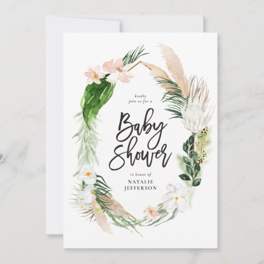 Tropisch goud geometrische florageblaasjes save the date (Voorkant)