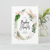 Tropisch goud geometrische florageblaasjes save the date (Staand voorkant)