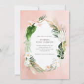 Tropisch goud geometrische florageblaasjes save the date (Achterkant)