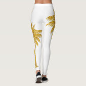 Tropisch goud Glitter Palm Tree Beach Lover Leggings (Achterkant)